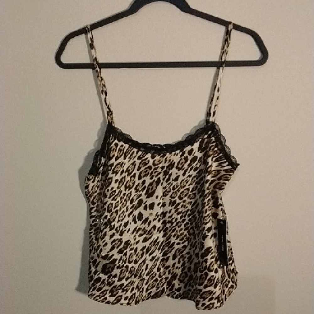 Leopard Print Lace Trim Camisole